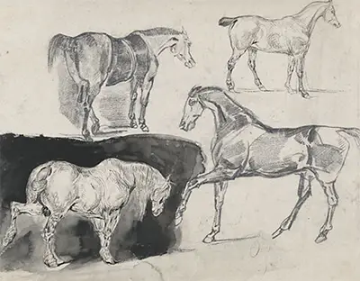 Four Studies of Horses Eugene Delacroix